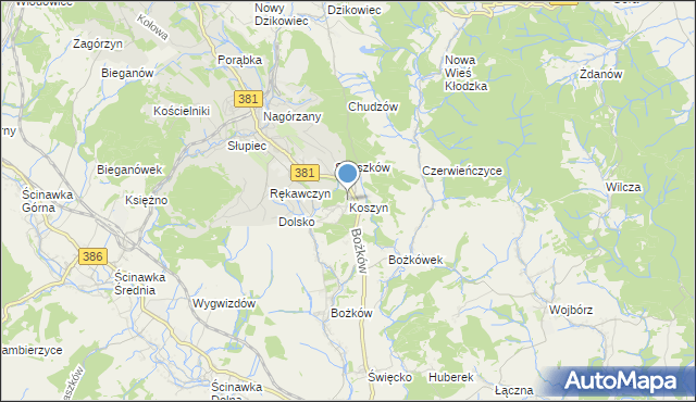 mapa Koszyn, Koszyn na mapie Targeo